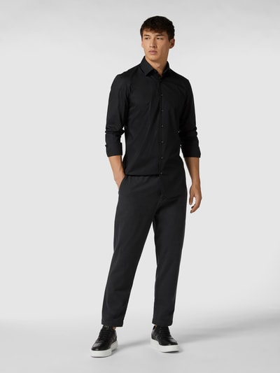 Jake*s Koszula biznesowa o kroju slim fit z popeliny  Czarny 1