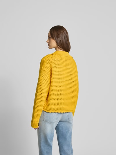 Closed Pullover mit Lochstickerei Dunkelgelb 5