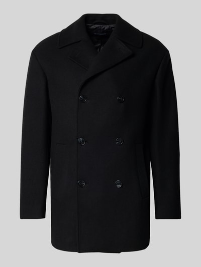 Matinique Lange jas van wolmix, model 'BURNLEY' Zwart - 2