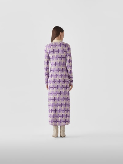 Dodo bar Or Midikleid mit Allover-Label Purple Melange 5