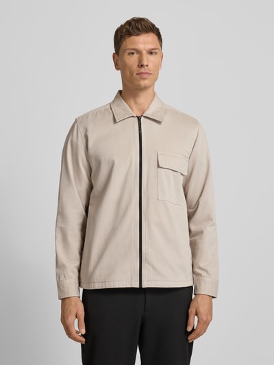 BOSS Orange Kurtka koszulowa o kroju regular fit z czystej bawełny model 'M_LORUM' Piaskowy 4