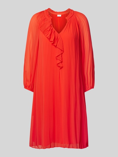 s.Oliver BLACK LABEL Knielanges Kleid mit Plisseefalten Rot 2