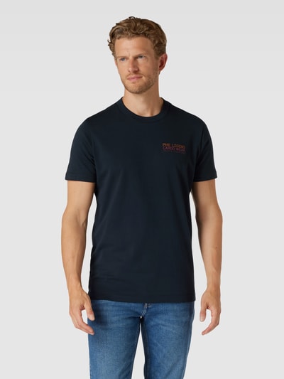 PME Legend T-shirt met labelprint Marineblauw - 4