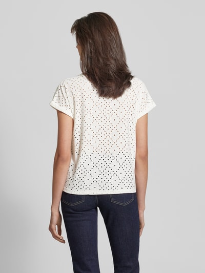 Vero Moda Relaxed Fit T-Shirt mit Lochspitze Modell 'TASSA' Weiss 5