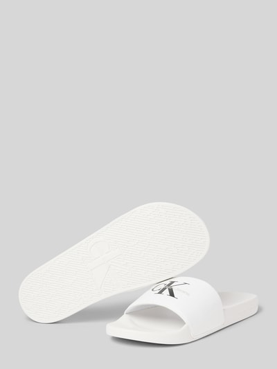 CK Calvin Klein Slides mit Label-Print Weiss 4