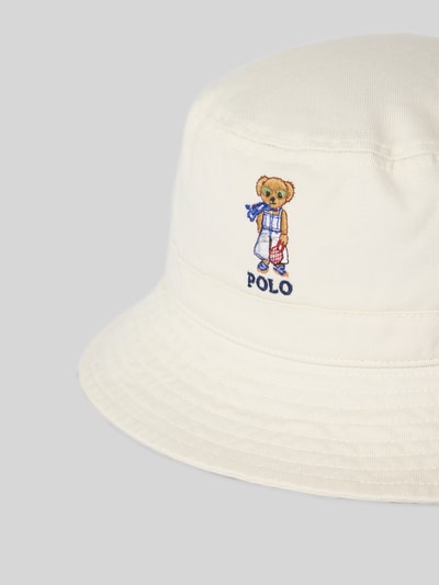 Polo Ralph Lauren Teens Czapka typu bucket hat z wyhaftowanym logo model ‘BEAR’ Złamany biały 2