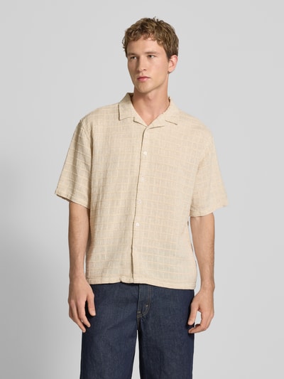 Redefined Rebel Oversized Freizeithemd mit Strukturmuster Modell 'Corey' Sand 4