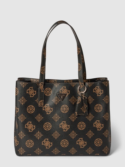 Guess Tote Bag mit Allover-Logo-Muster Modell 'MERIDIAN GIRLFRIEND' Schoko 1