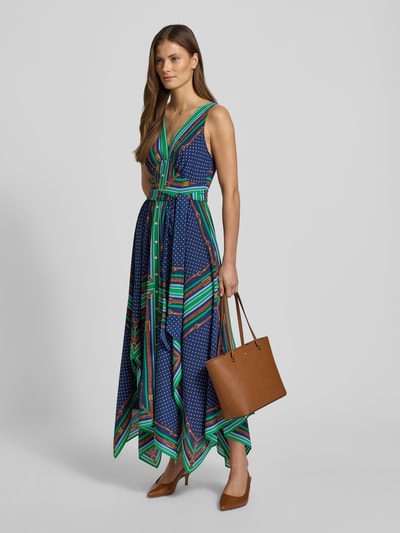 Lauren Ralph Lauren Getailleerde vrijetijdsjurk met all-over motief model 'VROSCHBEE' Blauw - 1