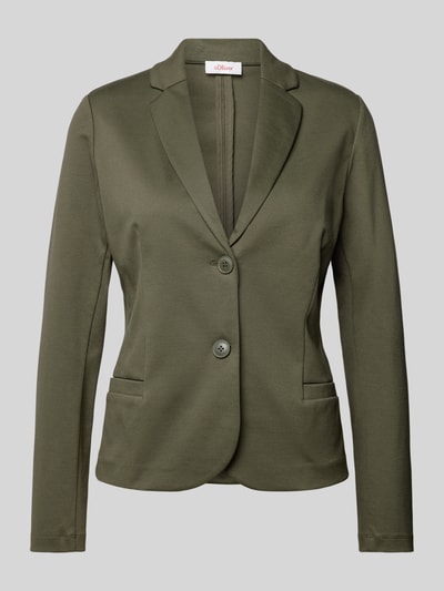 s.Oliver RED LABEL Blazer in unifarbenem Design mit Paspeltaschen Khaki 2