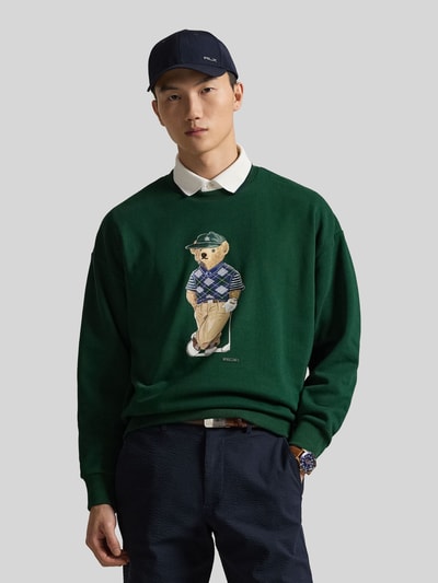 Polo Ralph Lauren Sweter z dzianiny z nadrukiem polo bear z wyhaftowaniem Zielony 4