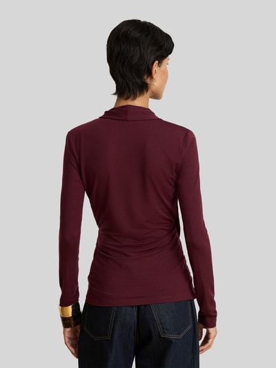 Lauren Ralph Lauren Slim Fit Langarmshirt aus Lyocell-Mix Bordeaux 5