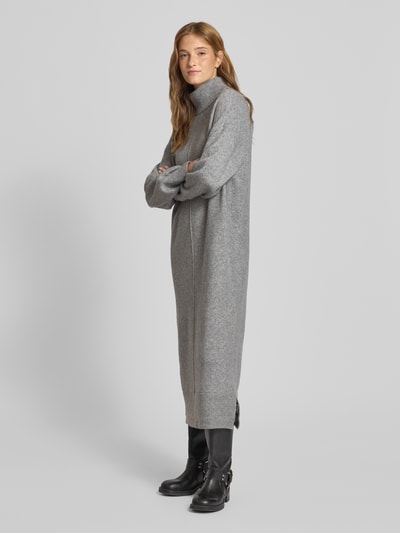 Pieces Oversized Strickkleid mit Wollanteil Modell 'MALOU' Mittelgrau Melange 1