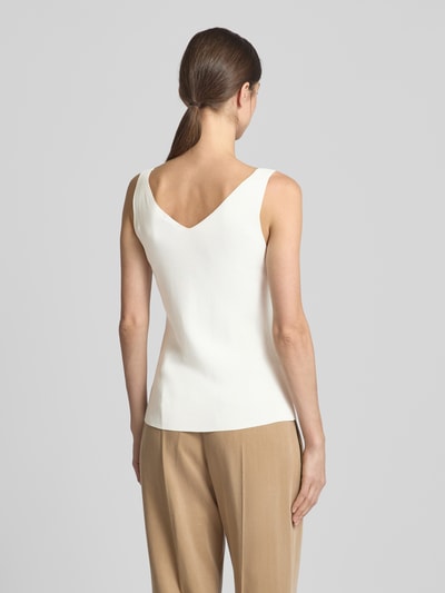 s.Oliver BLACK LABEL Slim fit top in een fijne viscosemix Offwhite - 5