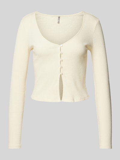 Only Shirt met lange mouwen en boothals, model 'KASSI' Offwhite - 2