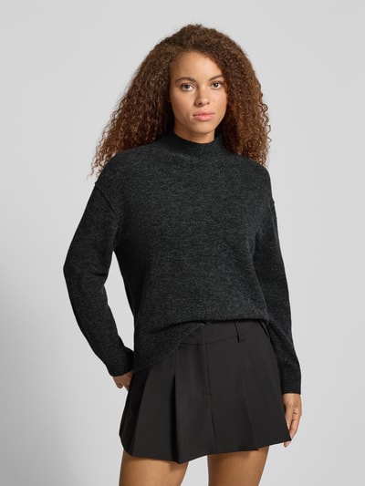 Marc O'Polo Denim Regular fit gebreide pullover van scheerwolmix  Antraciet - 4