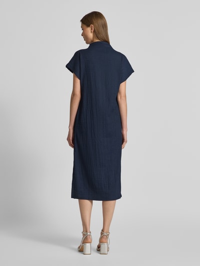Tom Tailor Denim Soepele midi-jurk met opstaande kraag Donkerblauw - 5