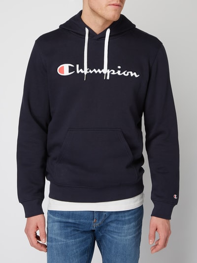 CHAMPION Comfort fit hoodie met geborduurd logo Marineblauw - 4