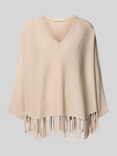 Herzensangelegenheit Poncho van een mix van katoen en kasjmier Zand - 2