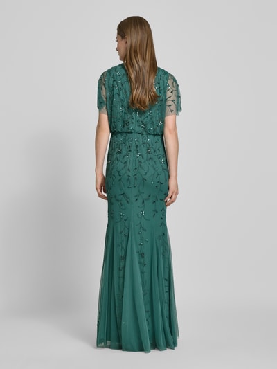 Christian Berg Cocktail Abendkleid mit V-Ausschnitt Khaki 5