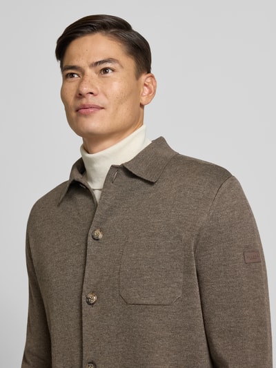 MAERZ Muenchen Regular fit overhemdjack met knoopsluiting Hazelnoot - 3