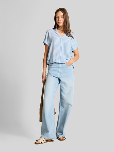 Tom Tailor relaxed fit blouse van viscose Lichtblauw - 1