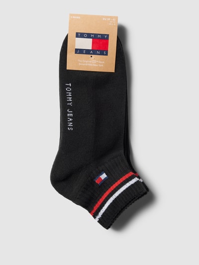 Tommy Jeans Sneakersocken mit Label-Print Modell 'Iconic' im 2er-Pack Black 3