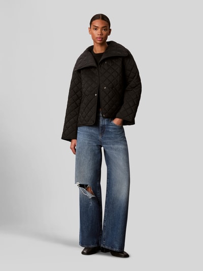 Calvin Klein Womenswear Kurtka pikowana o kroju relaxed fit z rozcięciami po bokach Czarny 1