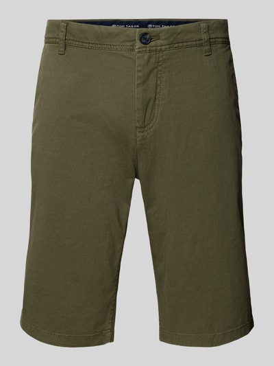 Tom Tailor Straight Leg Bermudas in unifarbenem Design Oliv 2