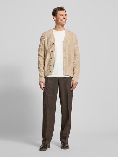 SELECTED HOMME Regular fit gebreid jack van puur katoen, model 'TOM' Offwhite - 1