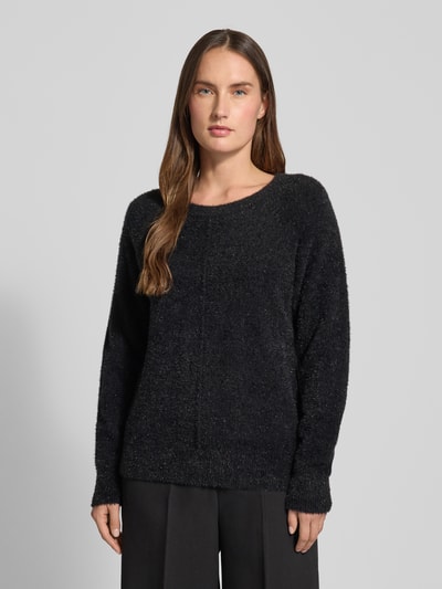 Christian Berg Woman Strickpullover aus Effektgarn mit Rundhalsausschnitt Black 4