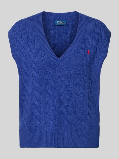 Polo Ralph Lauren Strickpullunder mit Zopfmuster Blau 2
