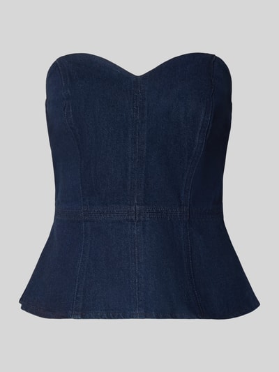 Produktfoto, Blusentop aus reiner Baumwolle Modell 'SWEETHEART BUSTIER' von Levi's® 300 Damen Blusentop, dunkelblau, strukturierte Oberfläche