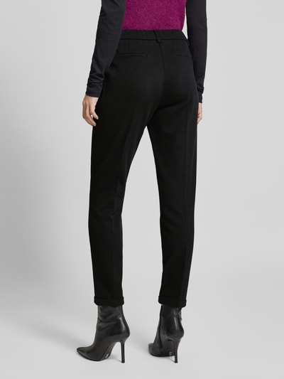 OPUS Slim fit chino met vaste omslag aan de pijpen, model 'Melina' Zwart - 5