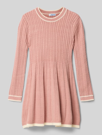 Mayoral Sukienka ze ściegiem warkoczowym Różowy 1