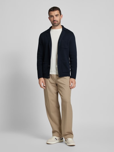 Marc O'Polo Regular Fit Strickjacke in schwerem Milano-Strick Marine 1