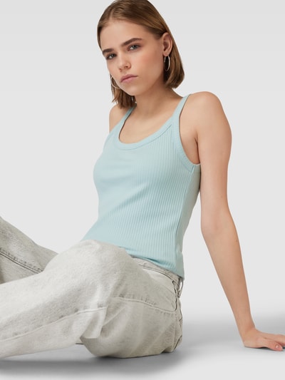 QS Tanktop in riblook Lichtblauw - 3