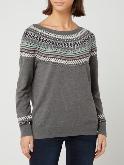 Esprit Pullover met Noors dessin  Donkergrijs - 4