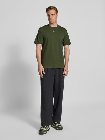 HUGO T-shirt z naszywką z logo model ‘Dalile’ Ciemnozielony 1