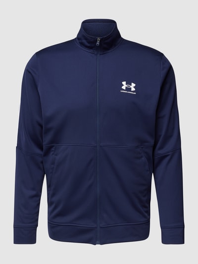 Under Armour Trainingsjack met labelprint, model 'PIQUE TRACK JACKET' Marineblauw - 2