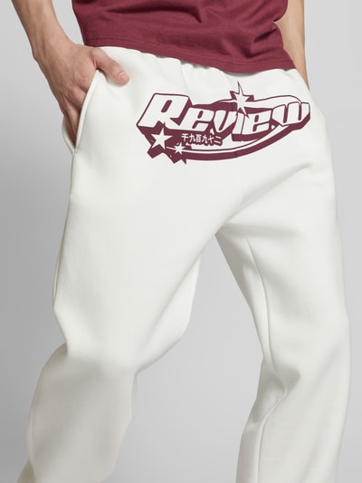 REVIEW Regular fit sweatpants met labelprint Offwhite - 3