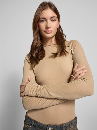 Review Longsleeve mit Stehkragen Taupe 3