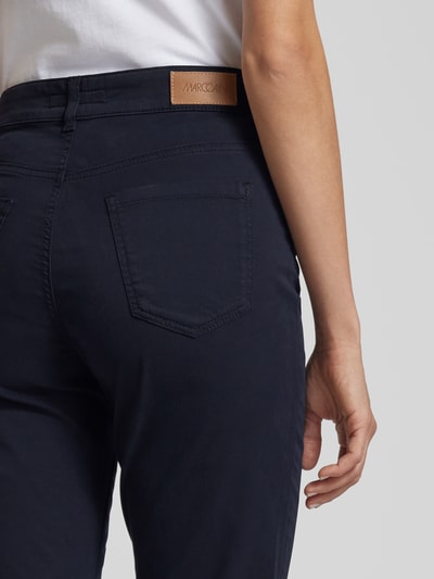 Marc Cain Slim Fit Hose in unifarbenem Design Modell 'SILEA' Marine 3