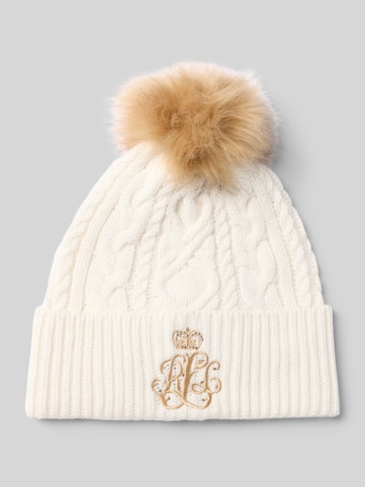 Lauren Ralph Lauren Strickmütze mit Bommel Offwhite 1