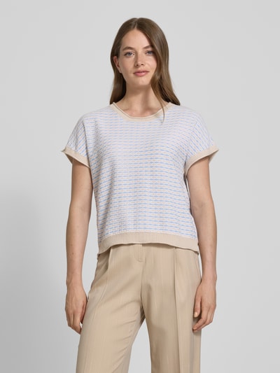 FREE/QUENT Bluzka z dzianiny z okrągłym dekoltem model ‘DODO’ Jasnoniebieski 4