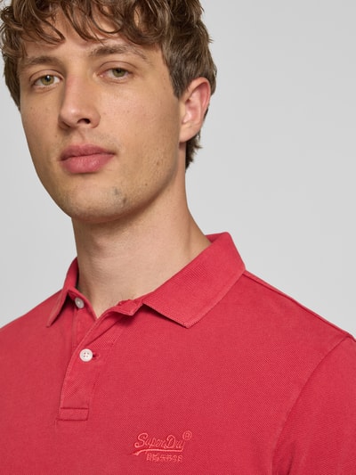 Superdry Koszulka polo o kroju regular fit z wyhaftowanym logo Czerwony 3