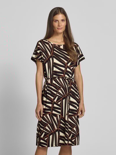 Soyaconcept Knielange jurk met strikceintuur, model 'FELICITY' Zwart - 4