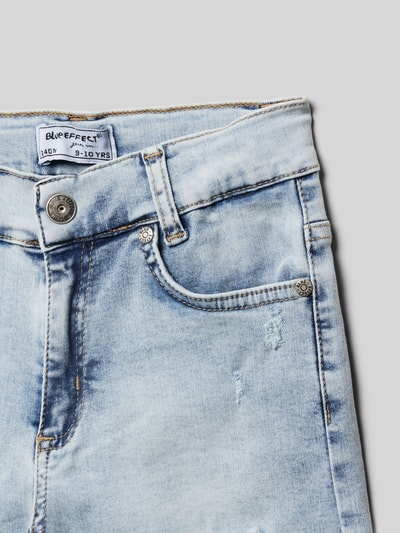 Blue Effect Jeansshorts im Used-Look Hellblau 2