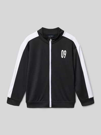 Produktfoto, sweatjack met print van Blue Seven, los model, ritssluiting, print, elastische boordjes, kinderen