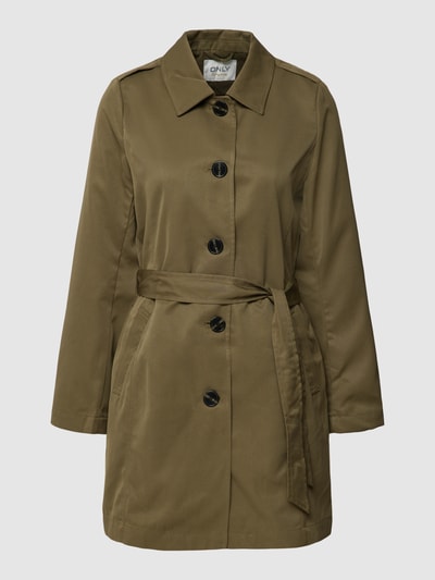 Only Trenchcoat mit Umlegekragen Modell 'LINE' Oliv 2